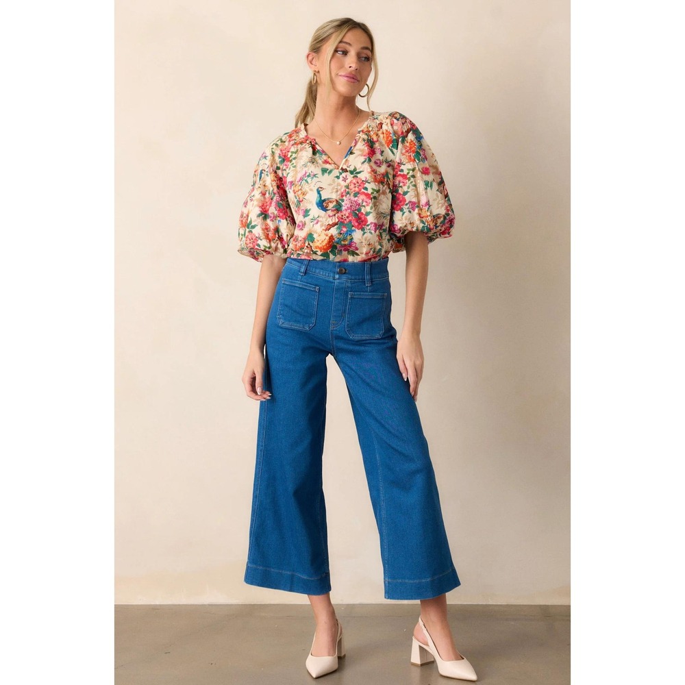 SPANXshape EveryWear Cropped Washed Blue Wide Leg Jeans
